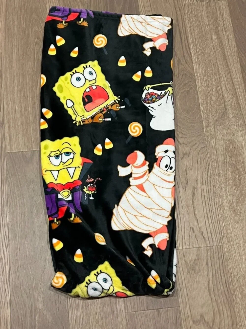 Nickelodeon SPONGEBOB SQUAREPANTS HALLOWEEN Throw Blanket 50x70 Black Mummy 2026